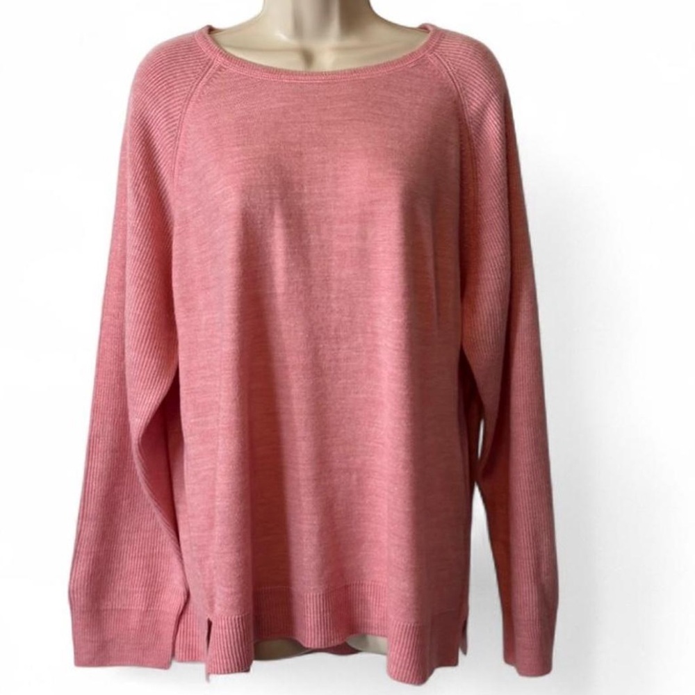 Pink Sweet Romeo Ribbed Raglan Sleeve Sweater‎